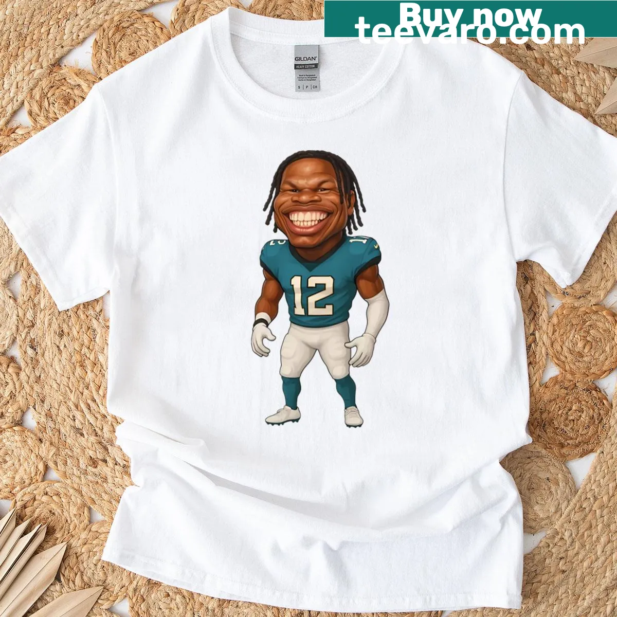 Jacksonville Jaguars T-shirt featuring Travis Hunter's name — on a men's t-shirt