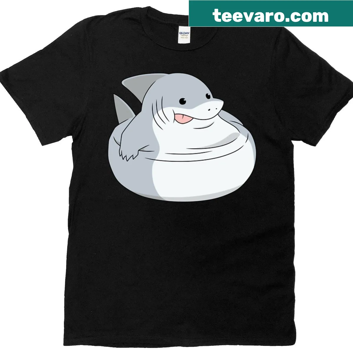Oversized t-shirt featuring Jeff the Land Shark in a chunky design — on a men's t-shirt
