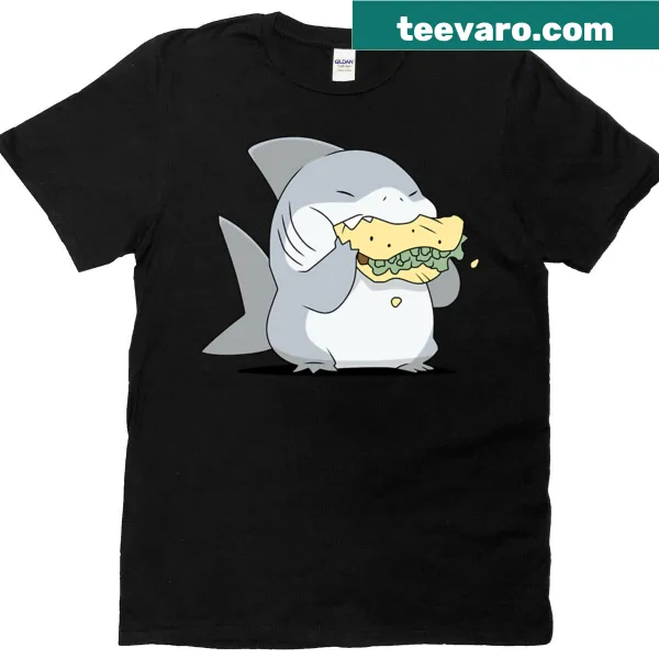 Oversized t-shirt featuring Jeff the Land Shark with a taco