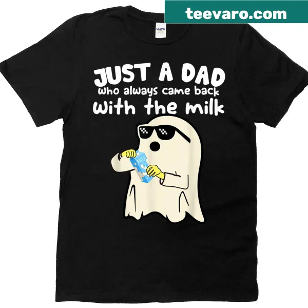 Halloween t-shirt with a ghost and humorous dad saying