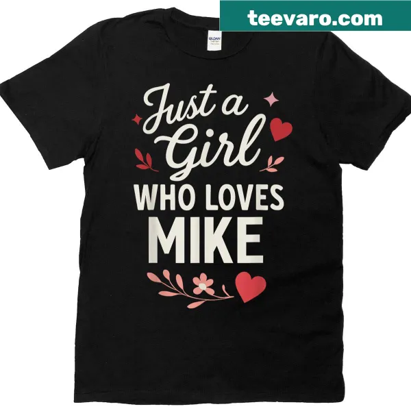 Cute T-shirt featuring whimsical lettering expressing love for Mike
