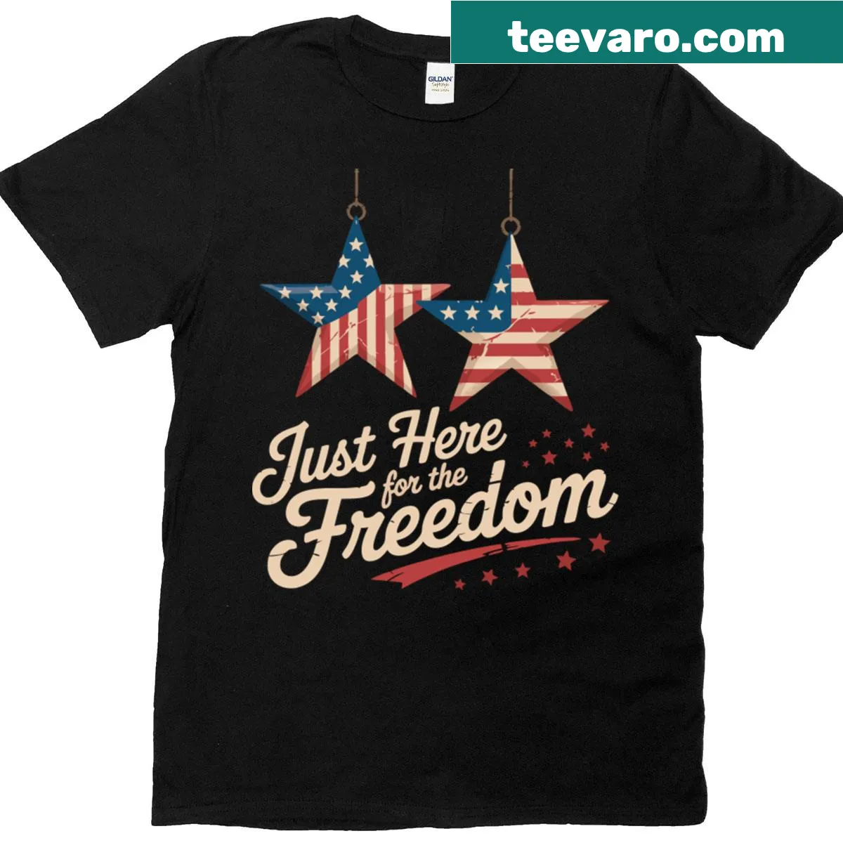 Patriotic T-shirt celebrating freedom — on a men's t-shirt