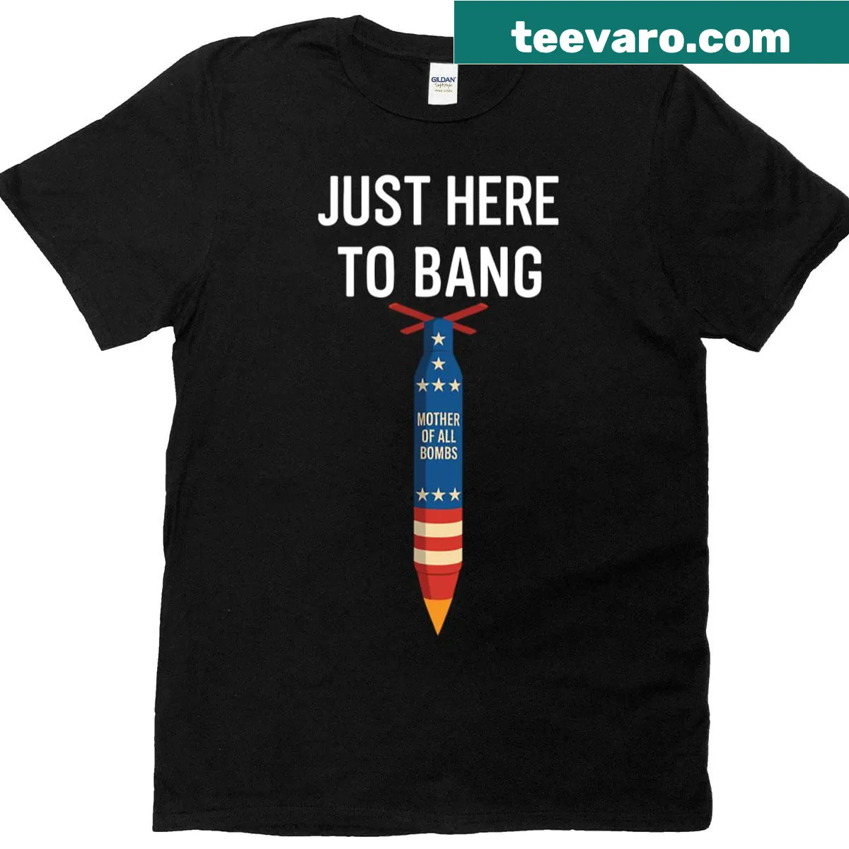 Patriotic bomb design T-shirt for outdoor enthusiasts — on a men's t-shirt