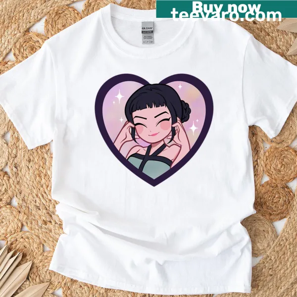 Cute Zoey heart illustration on a t-shirt
