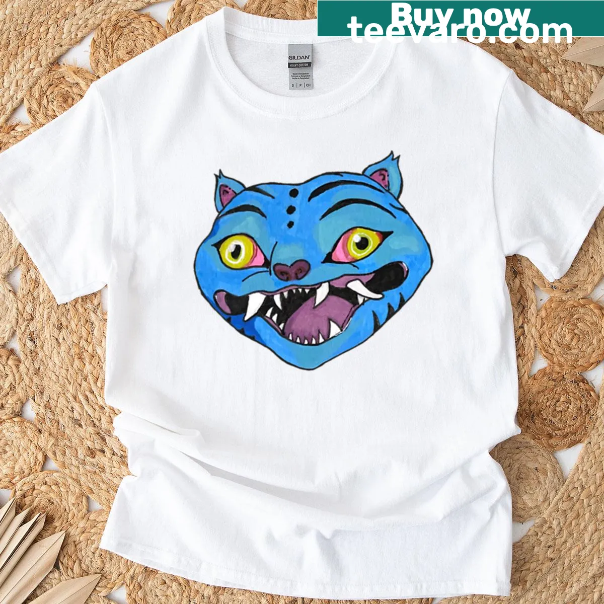 Fun illustration of Derpy The Tiger from Kpop Demon Hunters — on a men's t-shirt