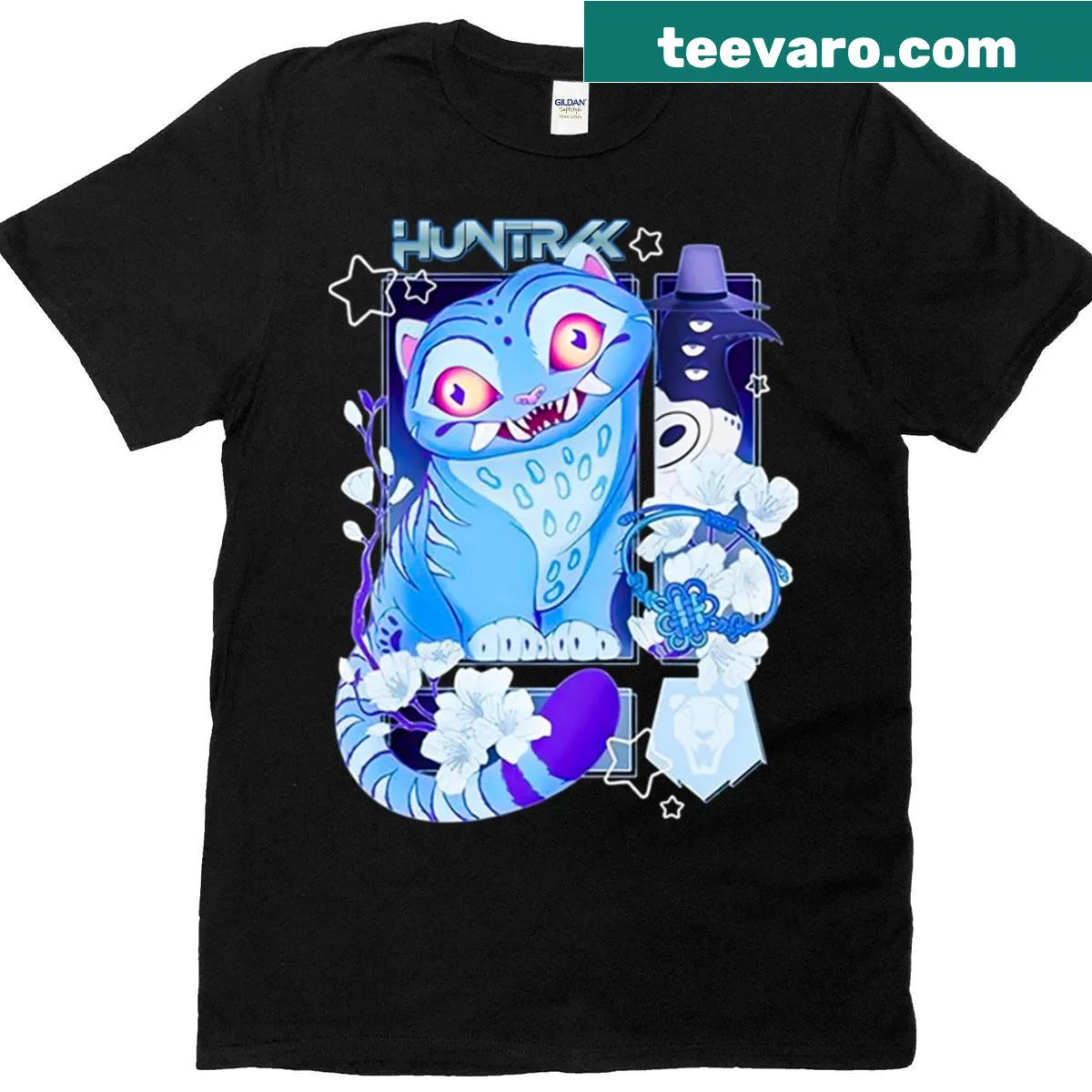 Derpy the Tiger and bird graphic from Kpop Demon Hunters. — on a men's t-shirt