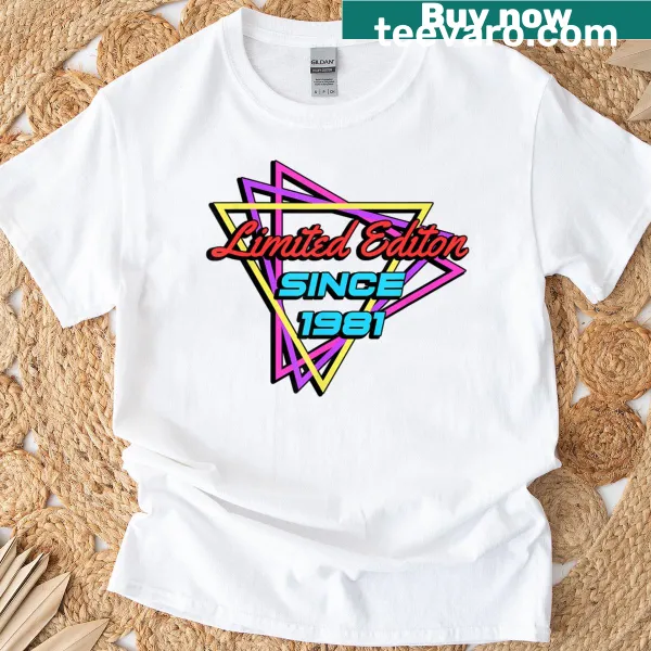 Playful illustration celebrating the year 1981 on a T-shirt