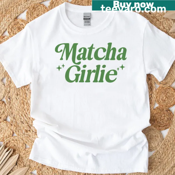 Cute matcha-themed t-shirt with illustrations for tea lovers