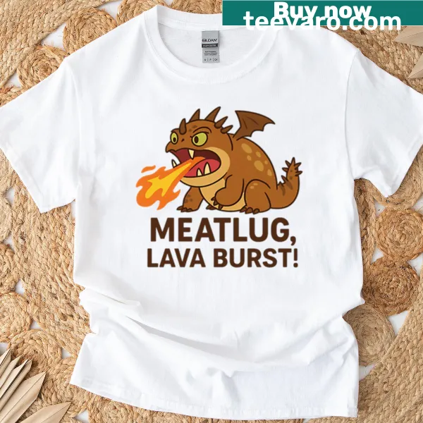 Graphic of Meatlug the Gronckle dragon with lava attack on a T-shirt