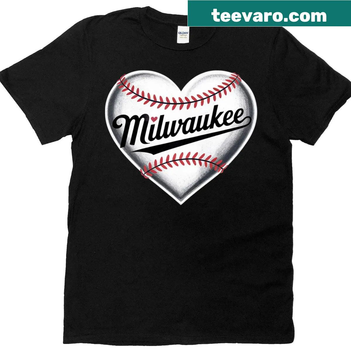 Retro Milwaukee heart design t-shirt — on a men's t-shirt
