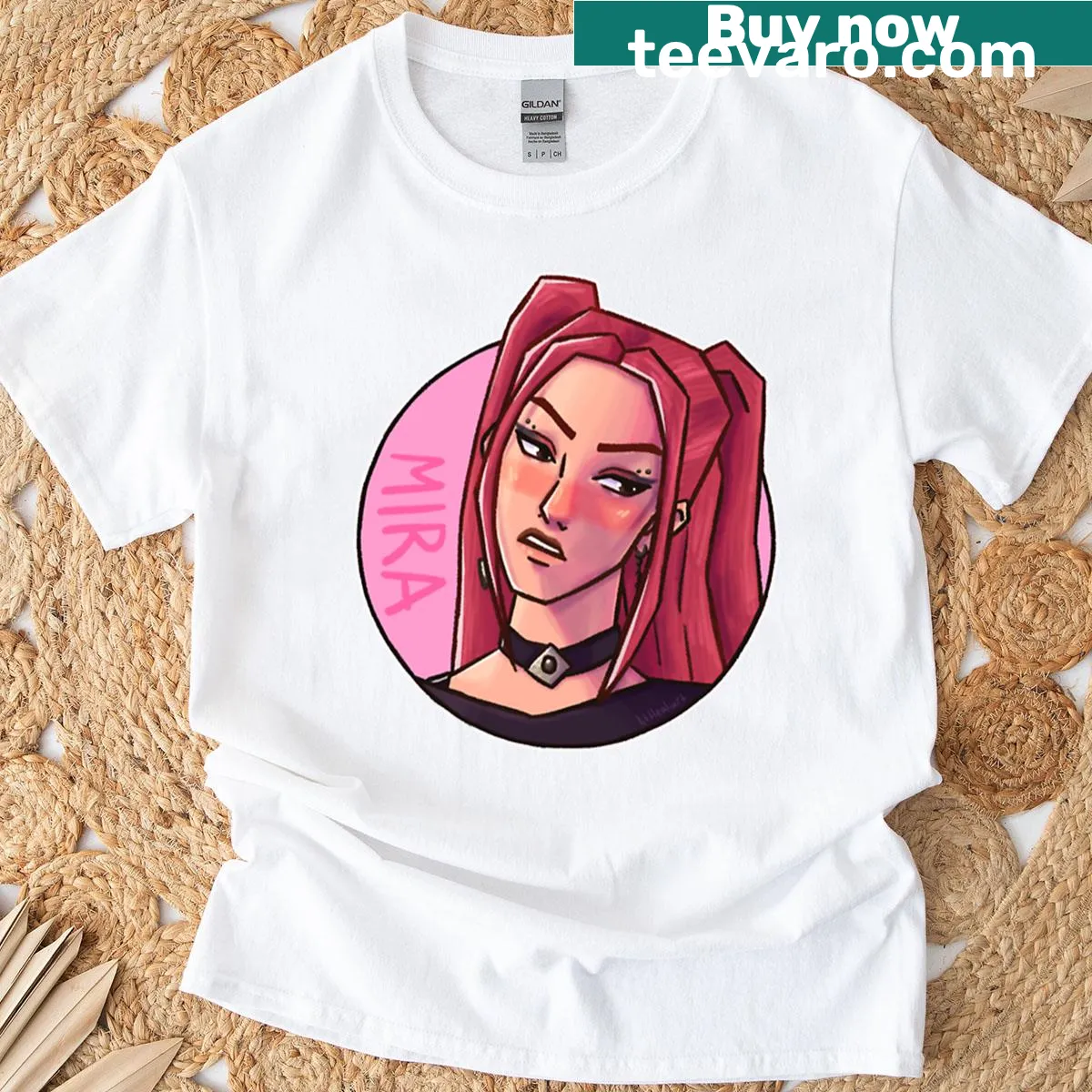 Dynamic T-shirt featuring Mira from Kpop as a demon hunter — on a men's t-shirt