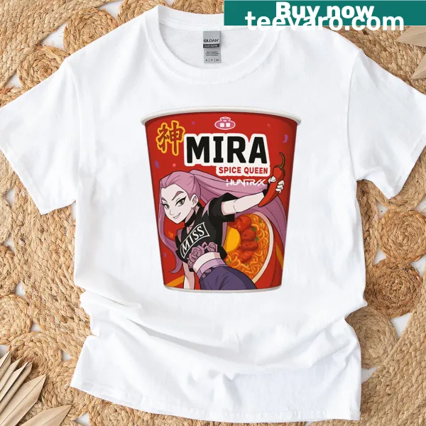 Charming illustration of Mira and a bowl of ramen