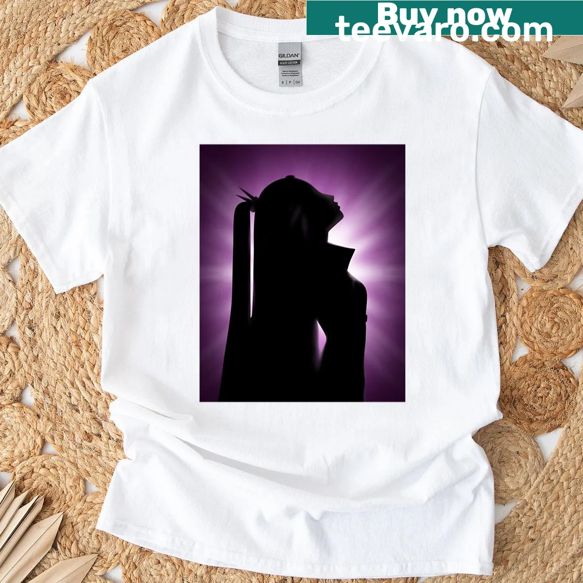 Oversized T-shirt featuring Mira from the Huntrix series — on a men's t-shirt