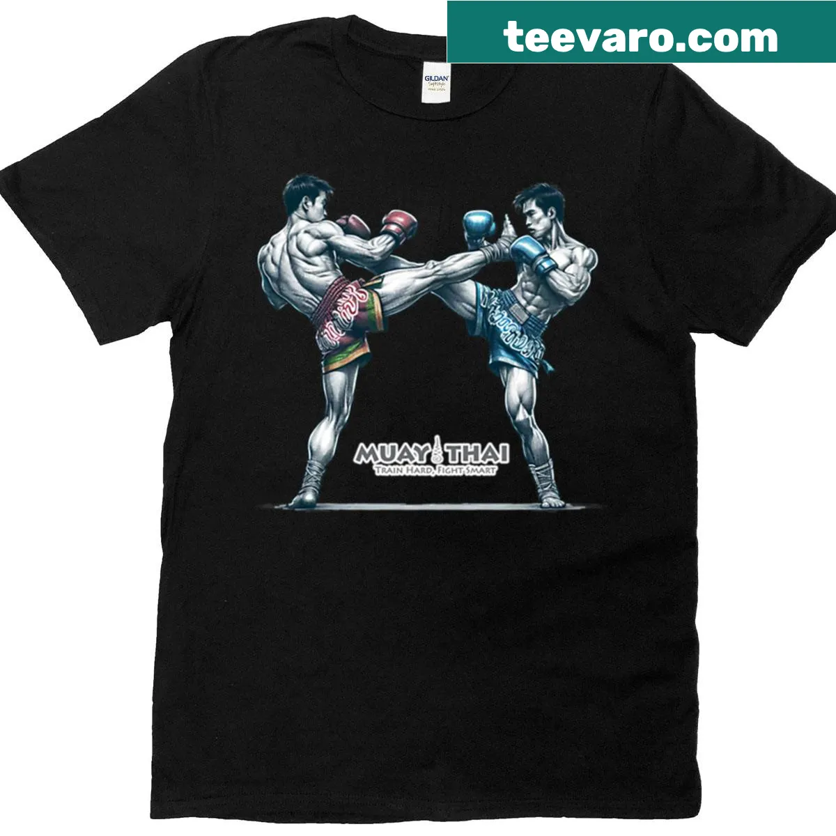 Motivational Muay Thai t-shirt with a strong message. — on a men's t-shirt