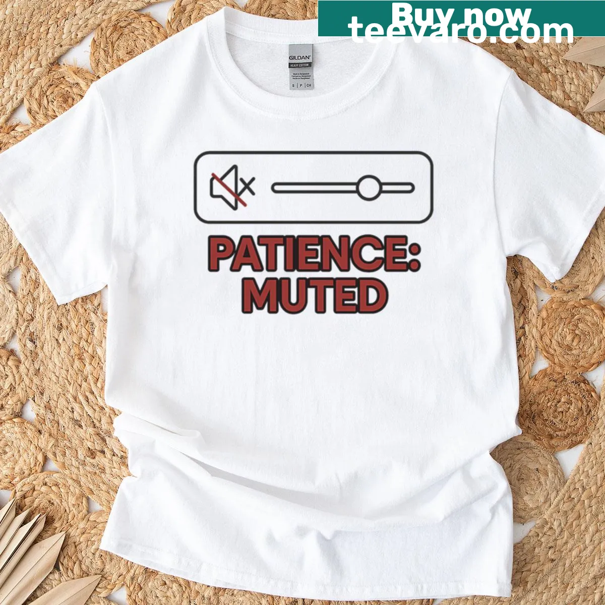 Sarcastic T-shirt with a witty phrase about patience — on a men's t-shirt
