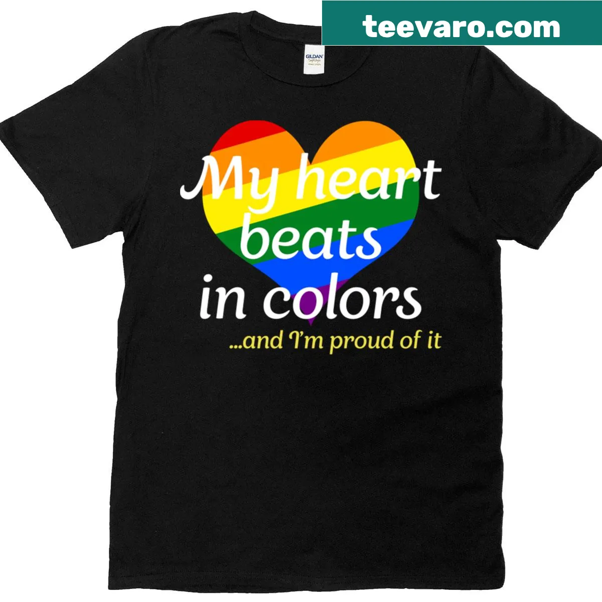 Proud message graphic on t-shirt — on a men's t-shirt