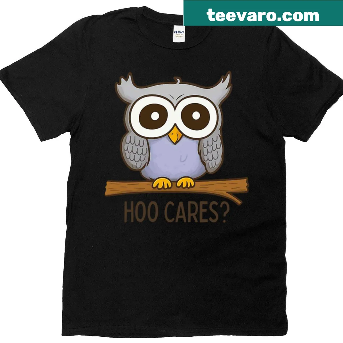Cute oversized T-shirt featuring a cartoon owl illustration — on a men's t-shirt