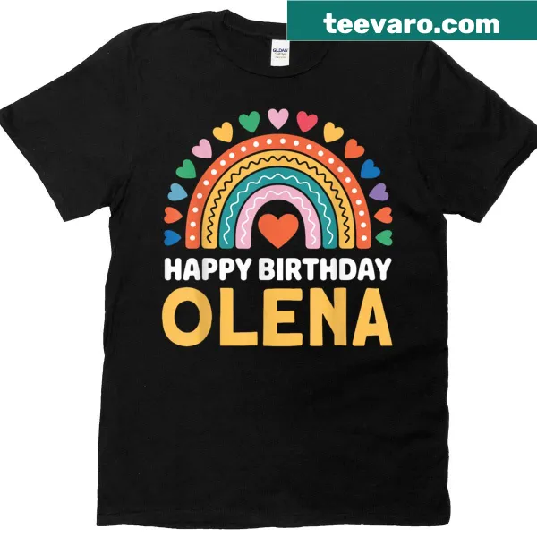 Happy Birthday t-shirt with rainbow design for kids