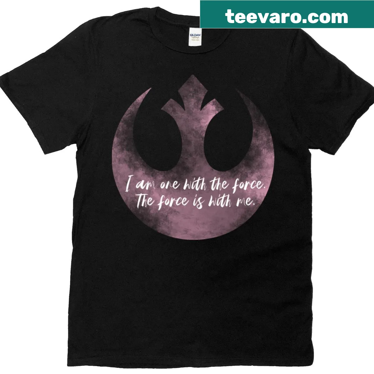 Inspirational typography T-shirt reading 'One With The Force' — on a men's t-shirt