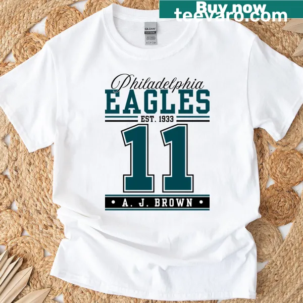 Philadelphia football t-shirt featuring the number 11 for Brown