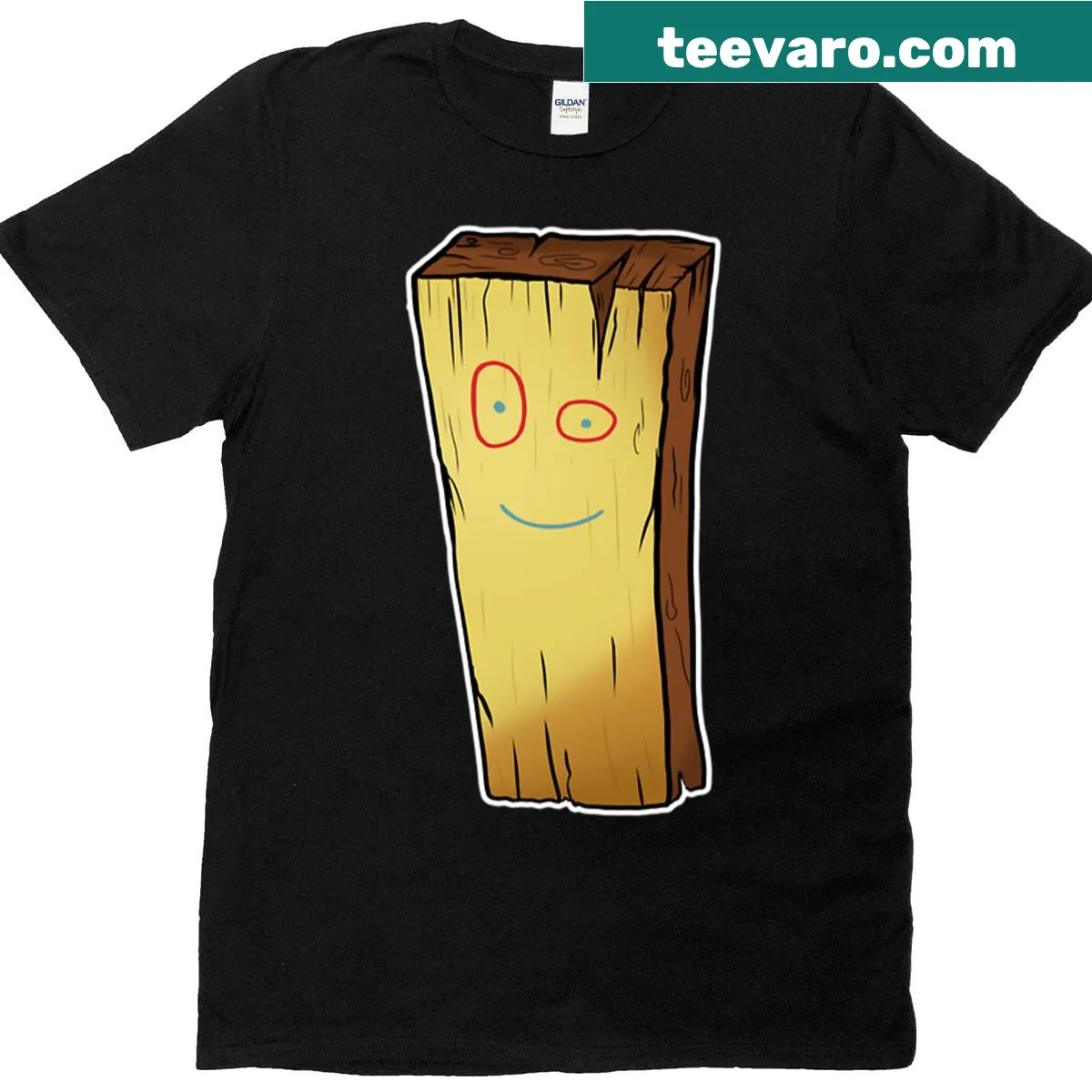Vintage-style T-shirt with Wood Plank Eds design — on a men's t-shirt