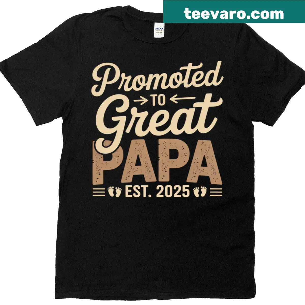 Typographic Great Papa t-shirt celebrating new grandparenthood — on a men's t-shirt