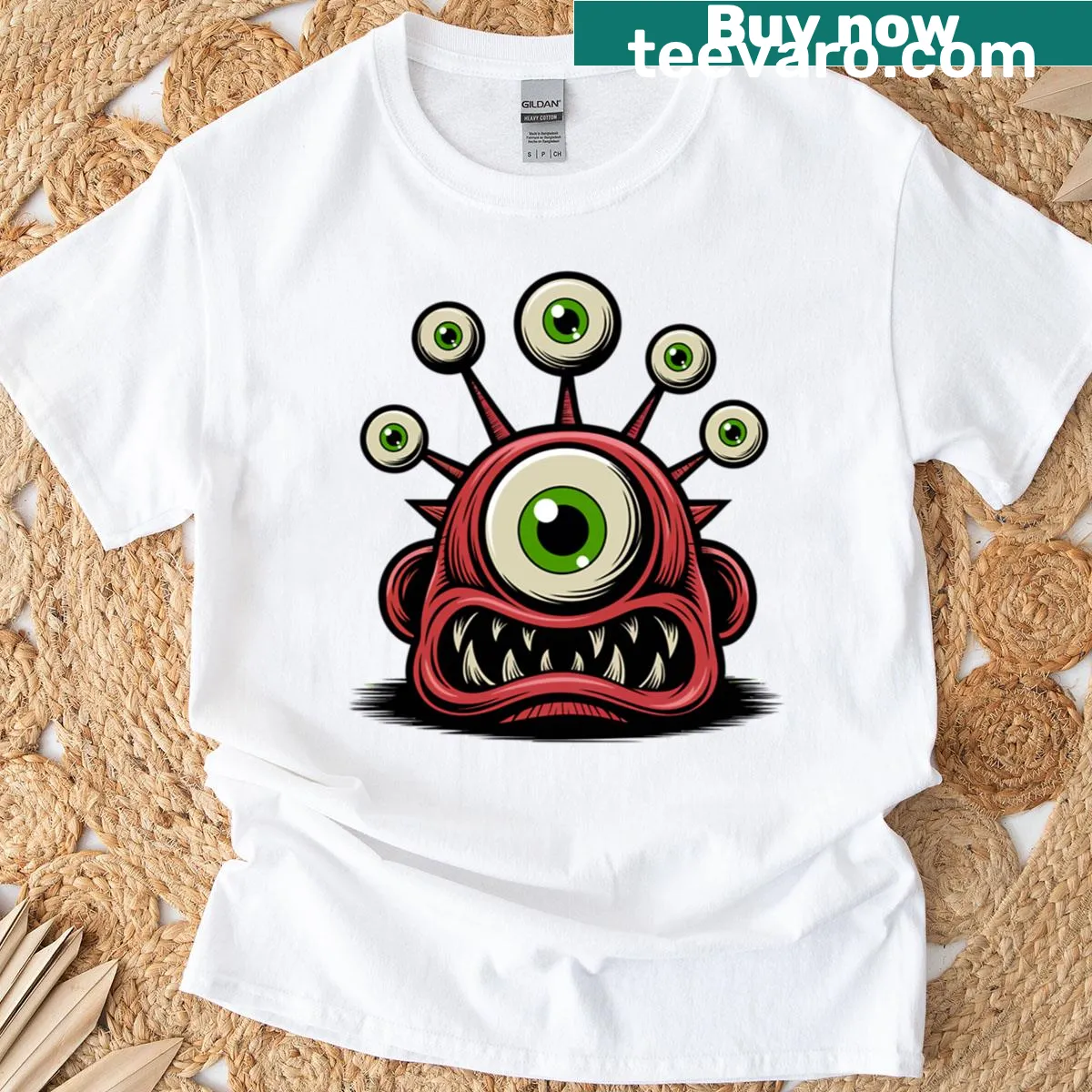 T-shirt featuring a striking illustration of the Eyebeast — on a men's t-shirt