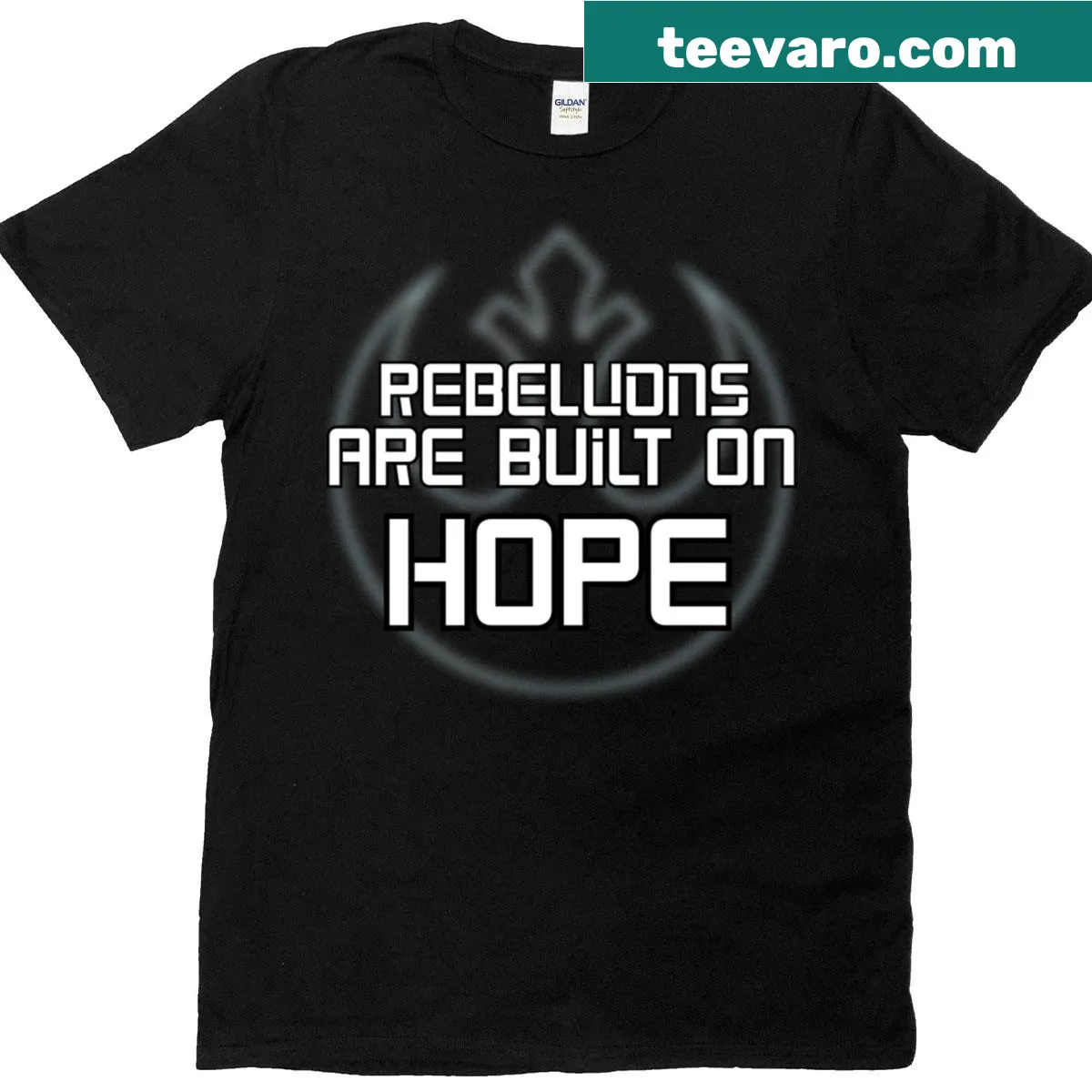 Inspirational typography on rebellion and hope T-shirt — on a men's t-shirt