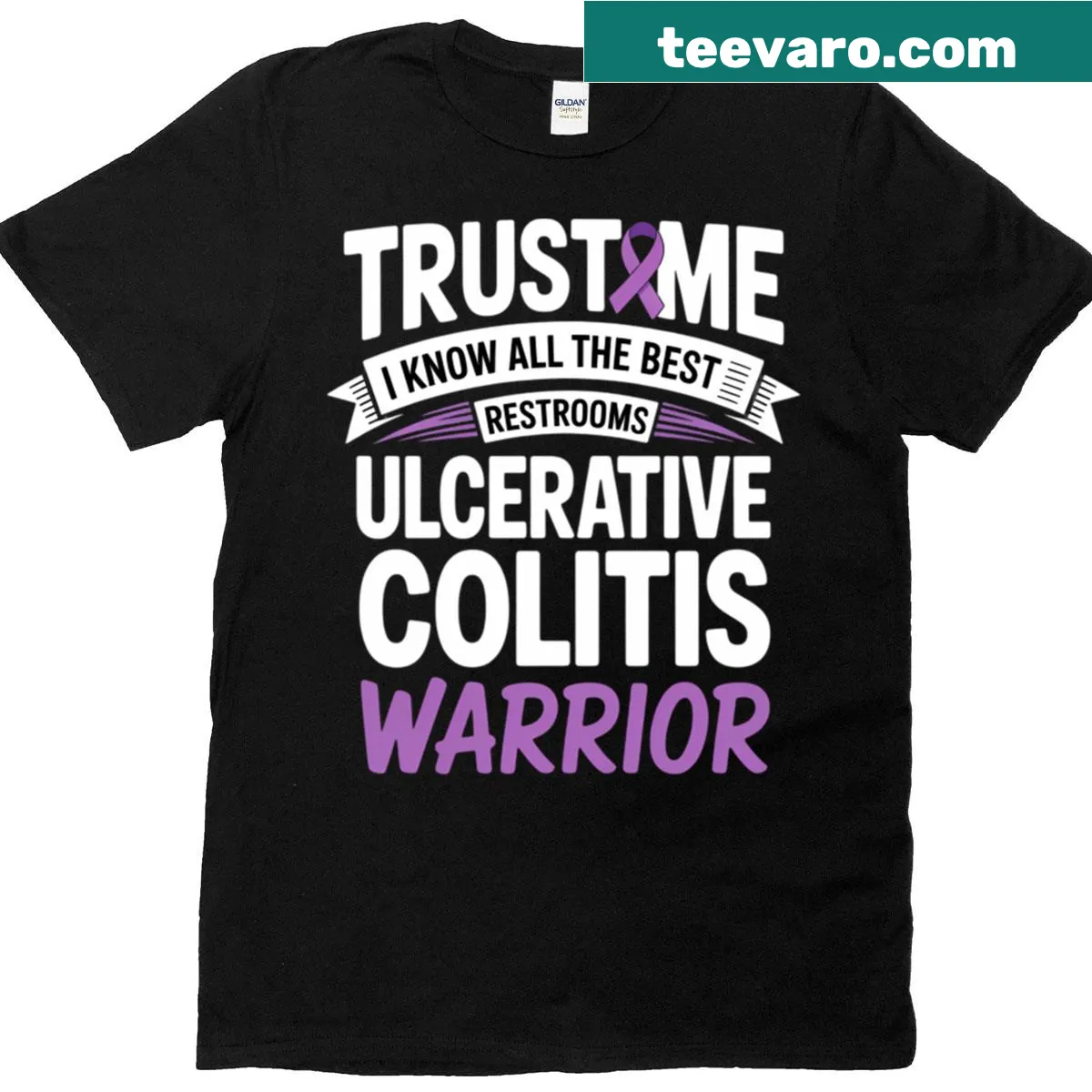 Bold T-shirt with the phrase 'Restroom Expert - Colitis Fighter Life' — on a men's t-shirt