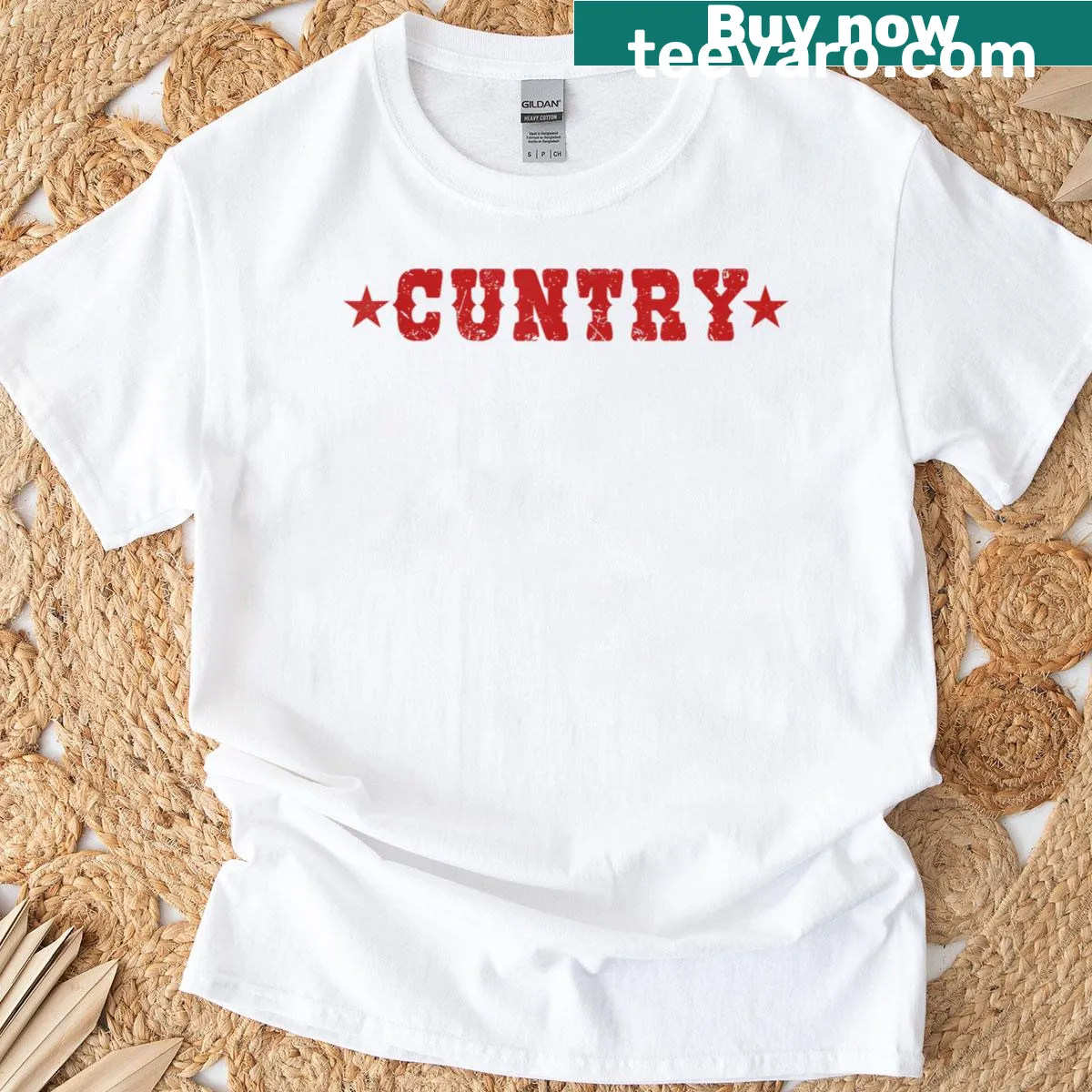 Vintage design of cowboy and cowgirl on Retro Cuntry T-shirt — on a men's t-shirt