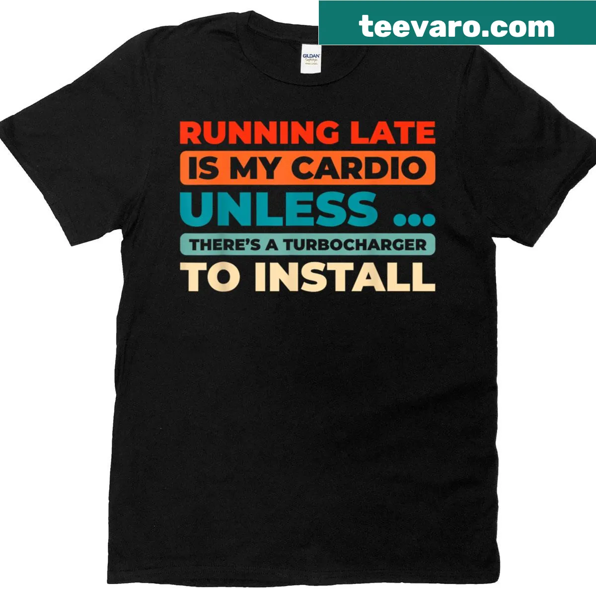 Vintage mechanic T-shirt with retro garage workshop design — on a men's t-shirt