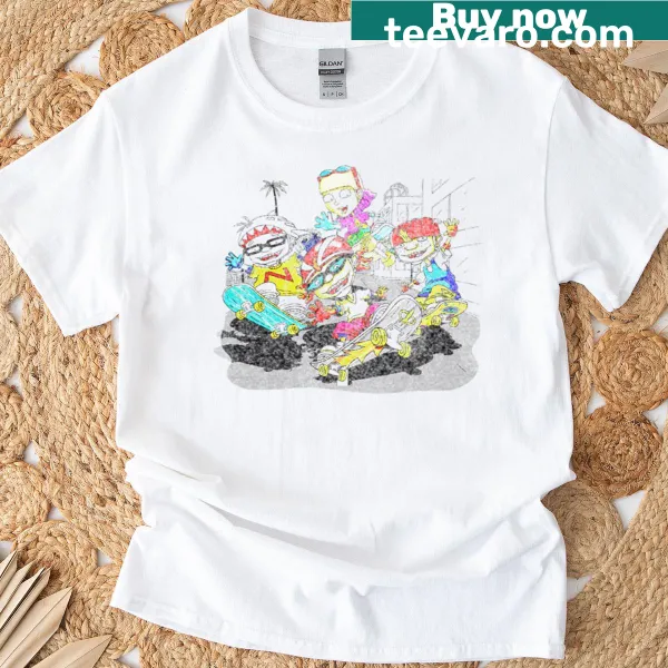 Distressed t-shirt with the iconic Rocket Power Rockey Gang logo