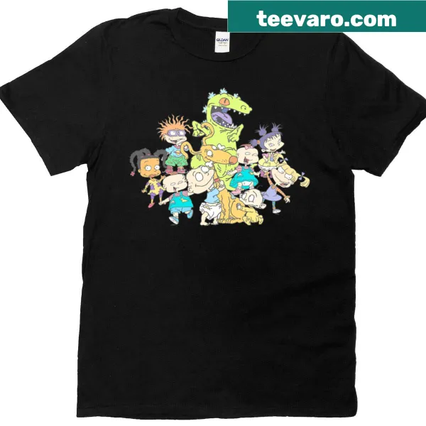 Nostalgic T-shirt featuring happy Rugrats kids group shot