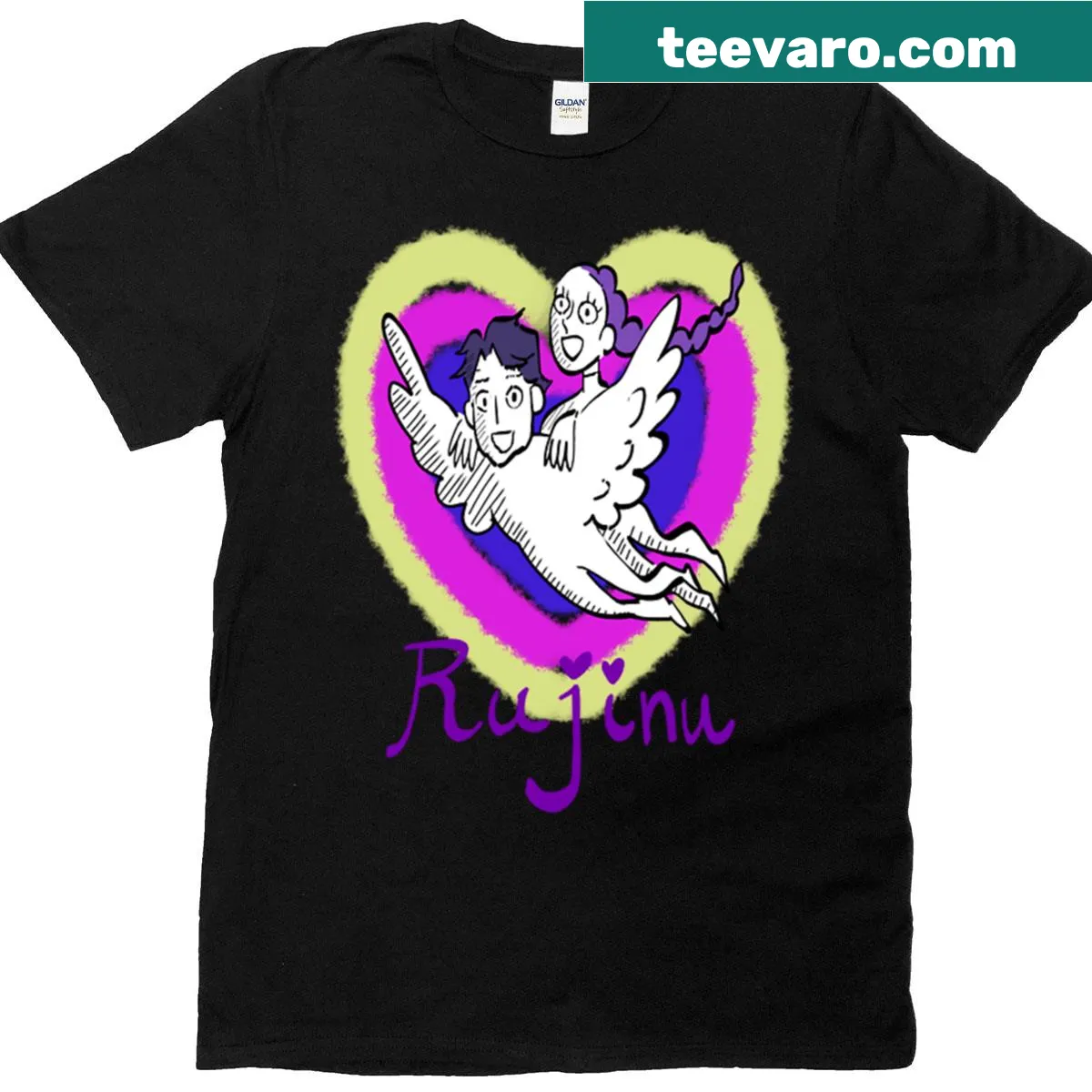 Illustration of Kpop characters from Huntrix series on T-shirt — on a men's t-shirt