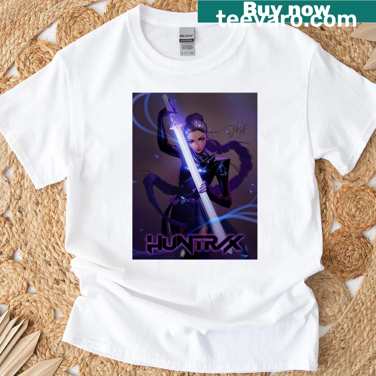 Dynamic Kpop fanart shirt featuring demon hunters — on a men's t-shirt