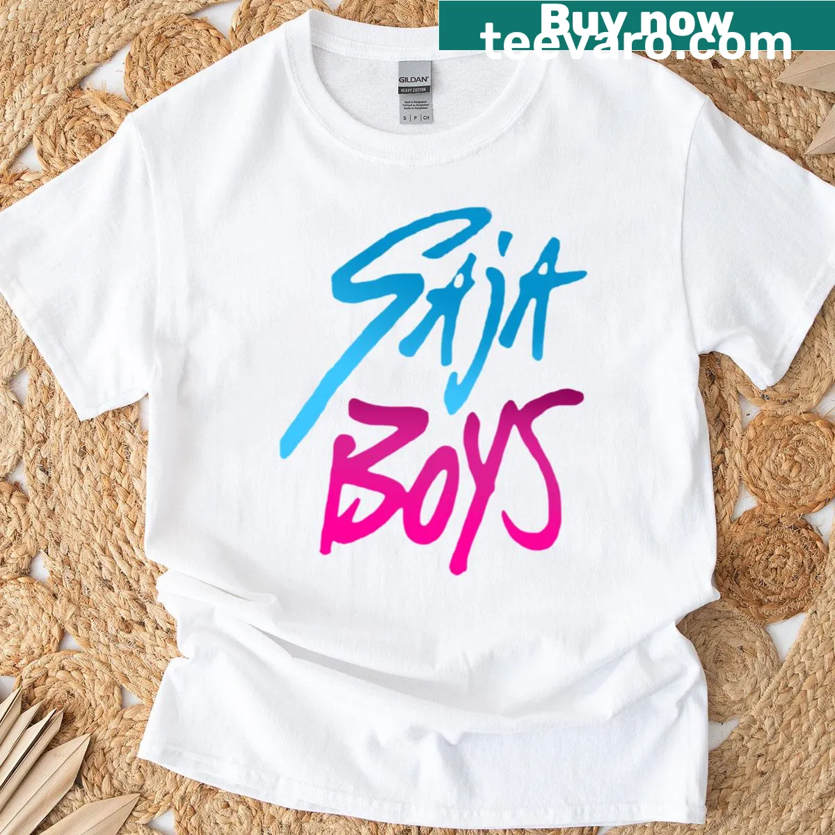 Saja Boys fan merchandise art T-shirt with unique design — on a men's t-shirt