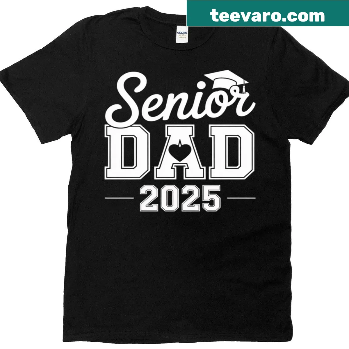 Illustrative T-shirt with 'Class of 2025' text for proud dads — on a men's t-shirt