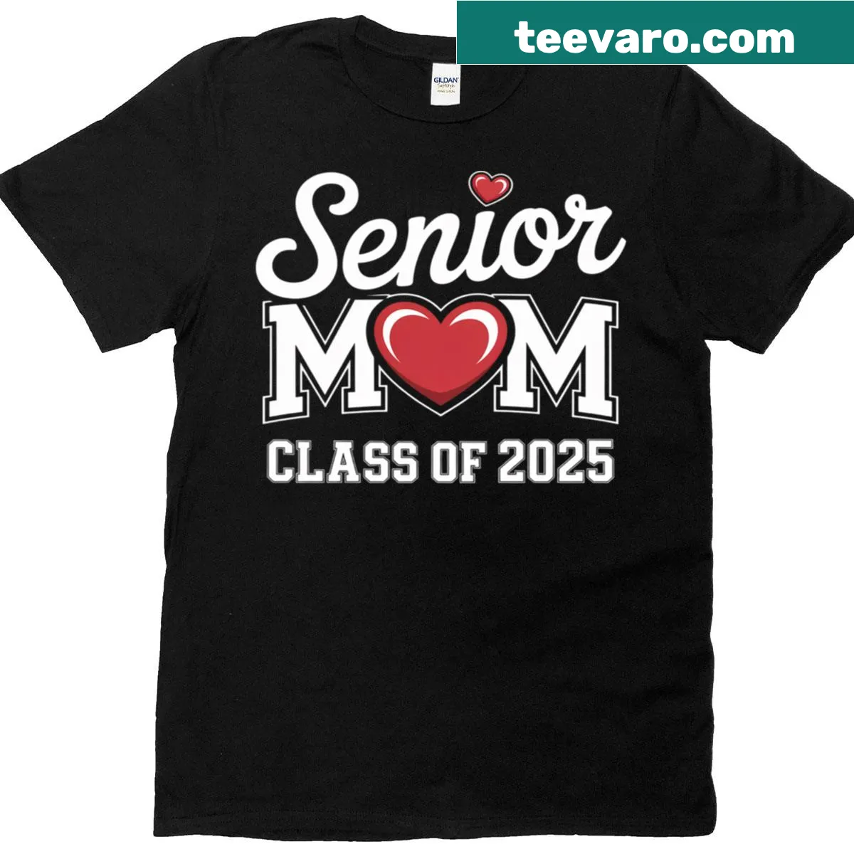 Illustrative T-shirt with 'Proud Mom of Class of 2025' text for graduation — on a men's t-shirt