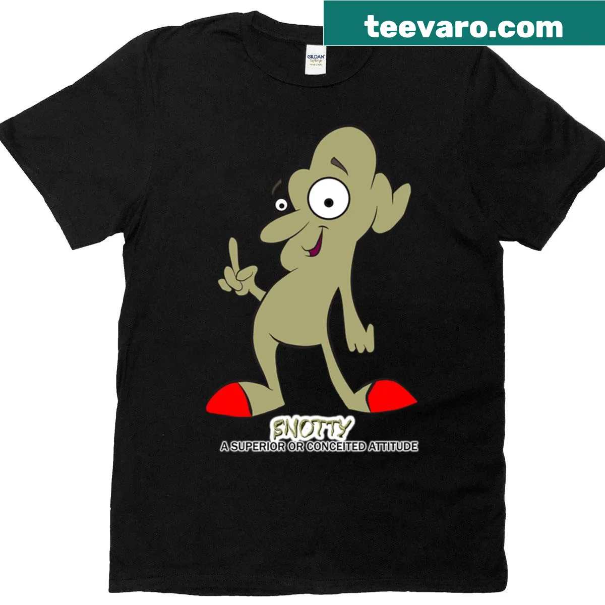 Snotty t-shirt featuring a humorous saying about attitude — on a men's t-shirt