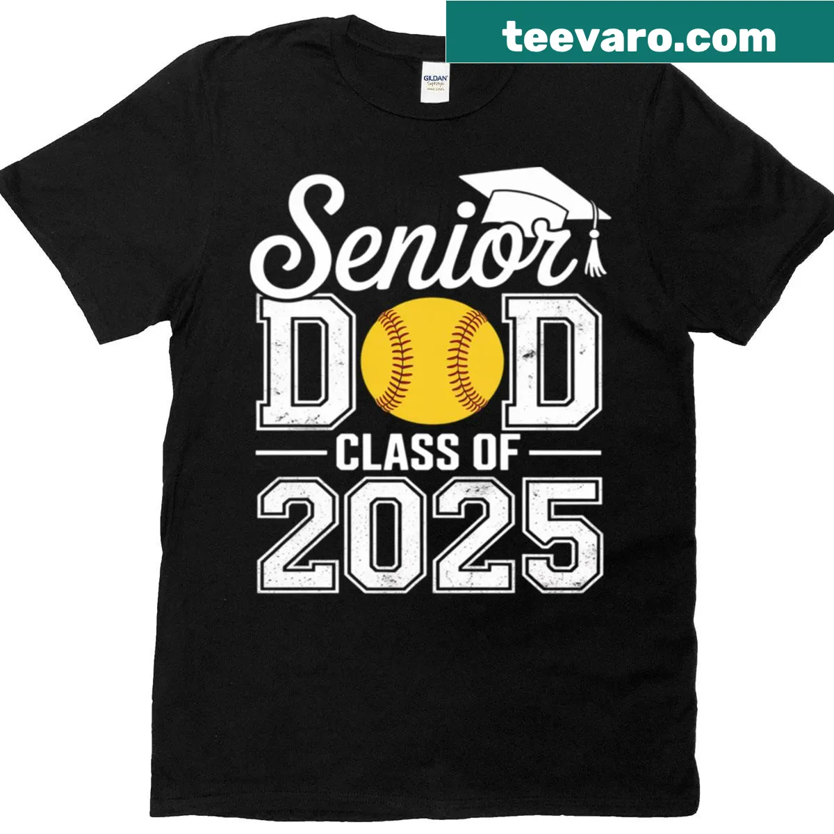Graduation T-shirt for Softball Senior Dads, Class of 2025 — on a men's t-shirt