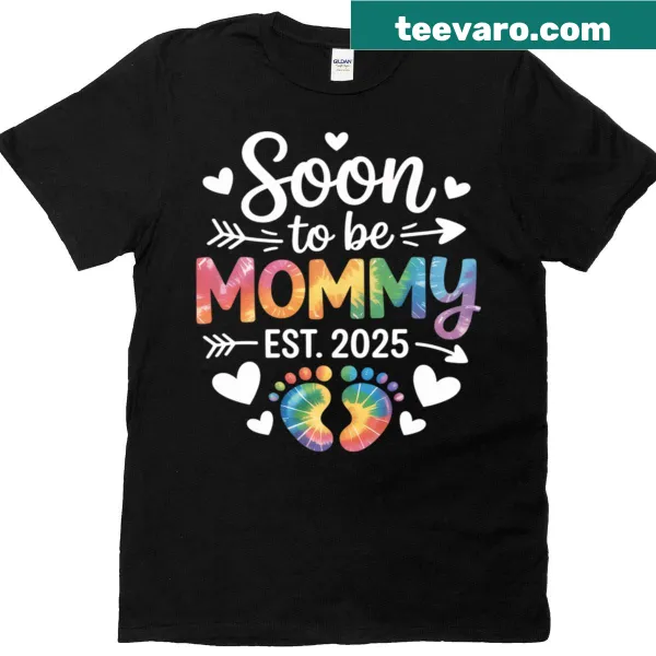 Soon To Be Mommy Est 2025 T-shirt for expectant mothers
