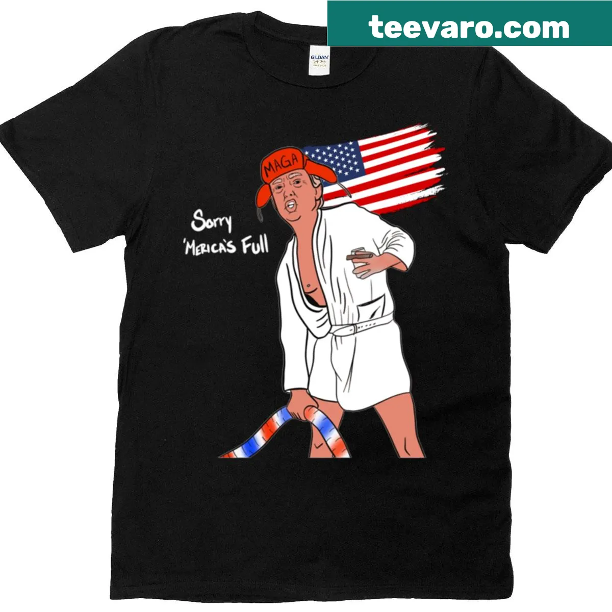 Satirical T-shirt with a bold message for Independence Day — on a men's t-shirt