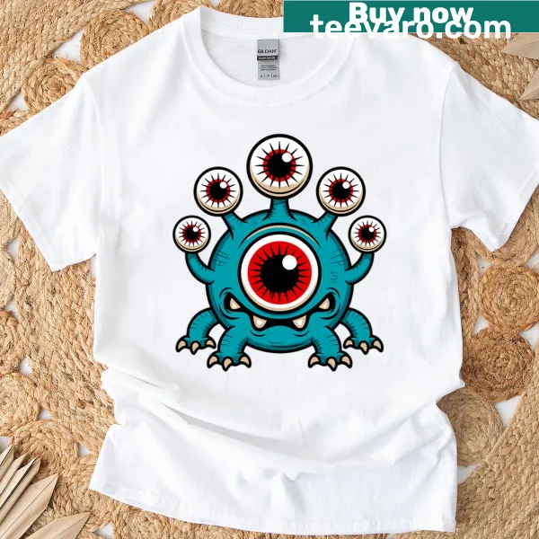 Fantasy beholder graphic t-shirt for gamers