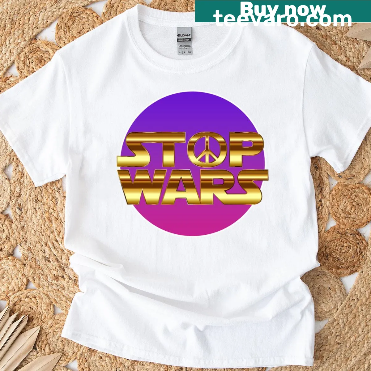 T-shirt with the phrase 'Stop Wars' in a humorous design — on a men's t-shirt