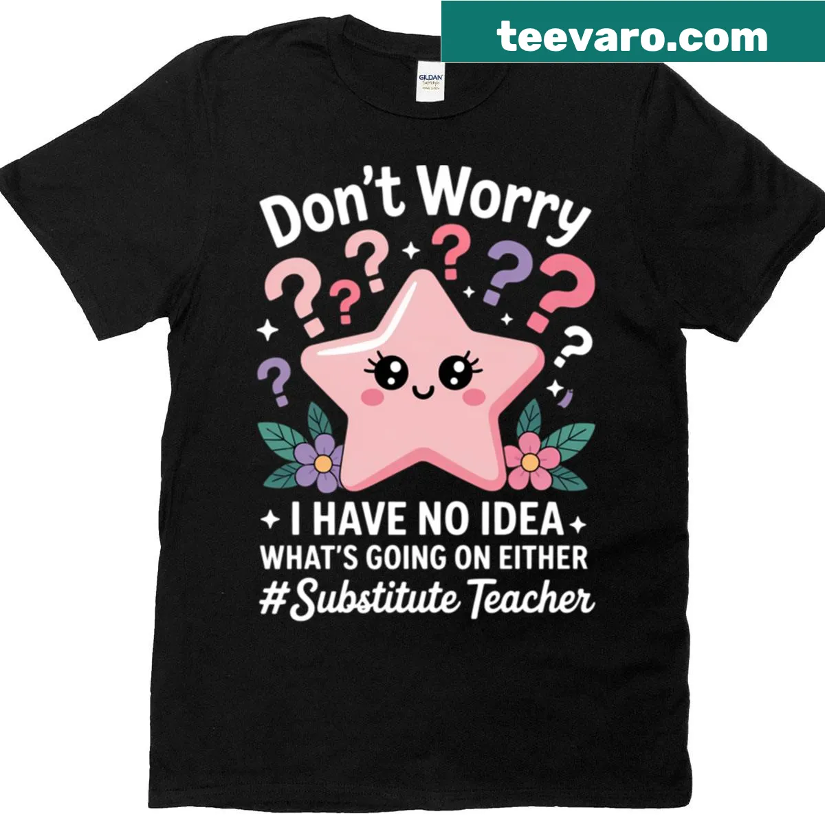 Kawaii-style T-shirt for substitute teachers — on a men's t-shirt