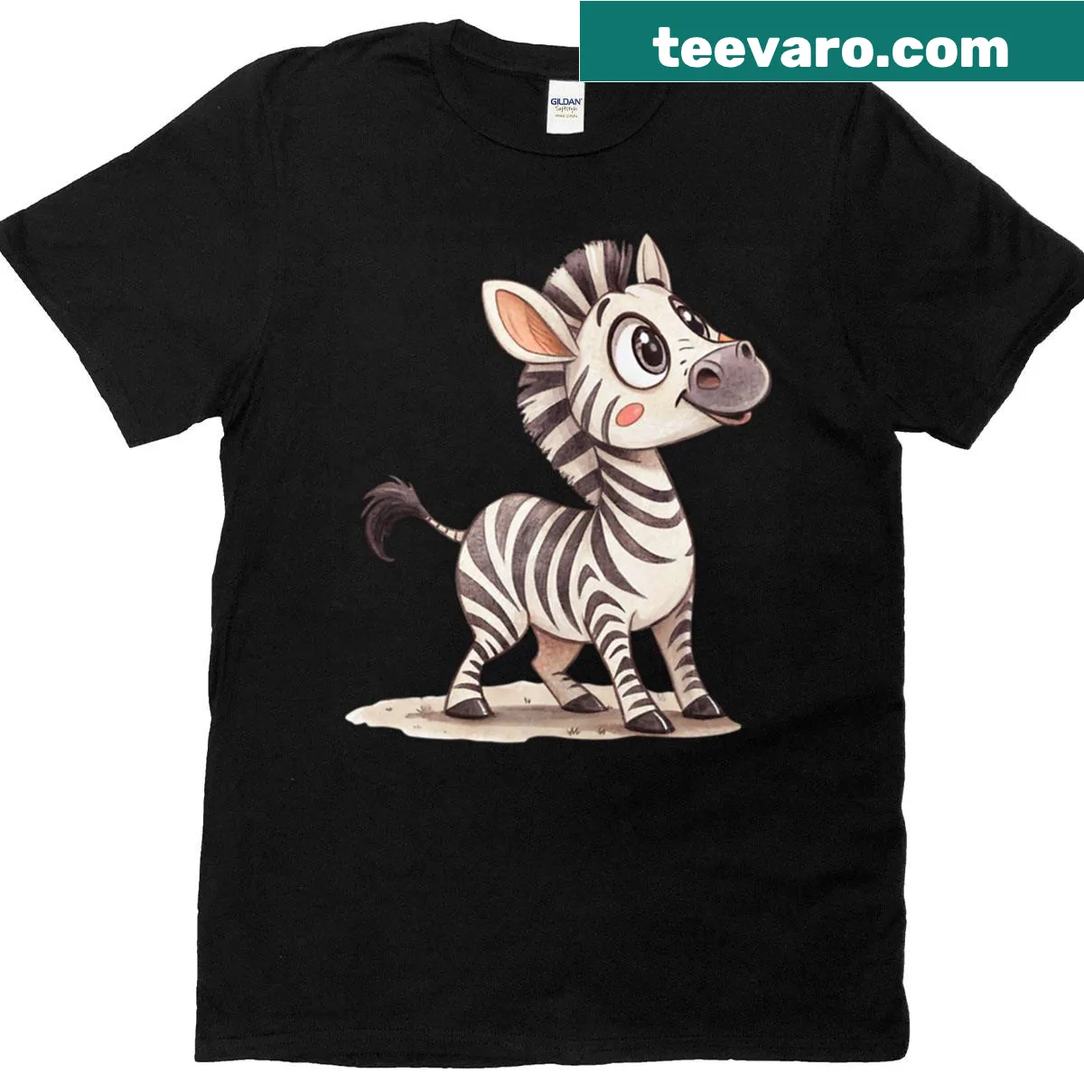 Cute zebra illustration with sweet stripes on a kids T-shirt — on a men's t-shirt