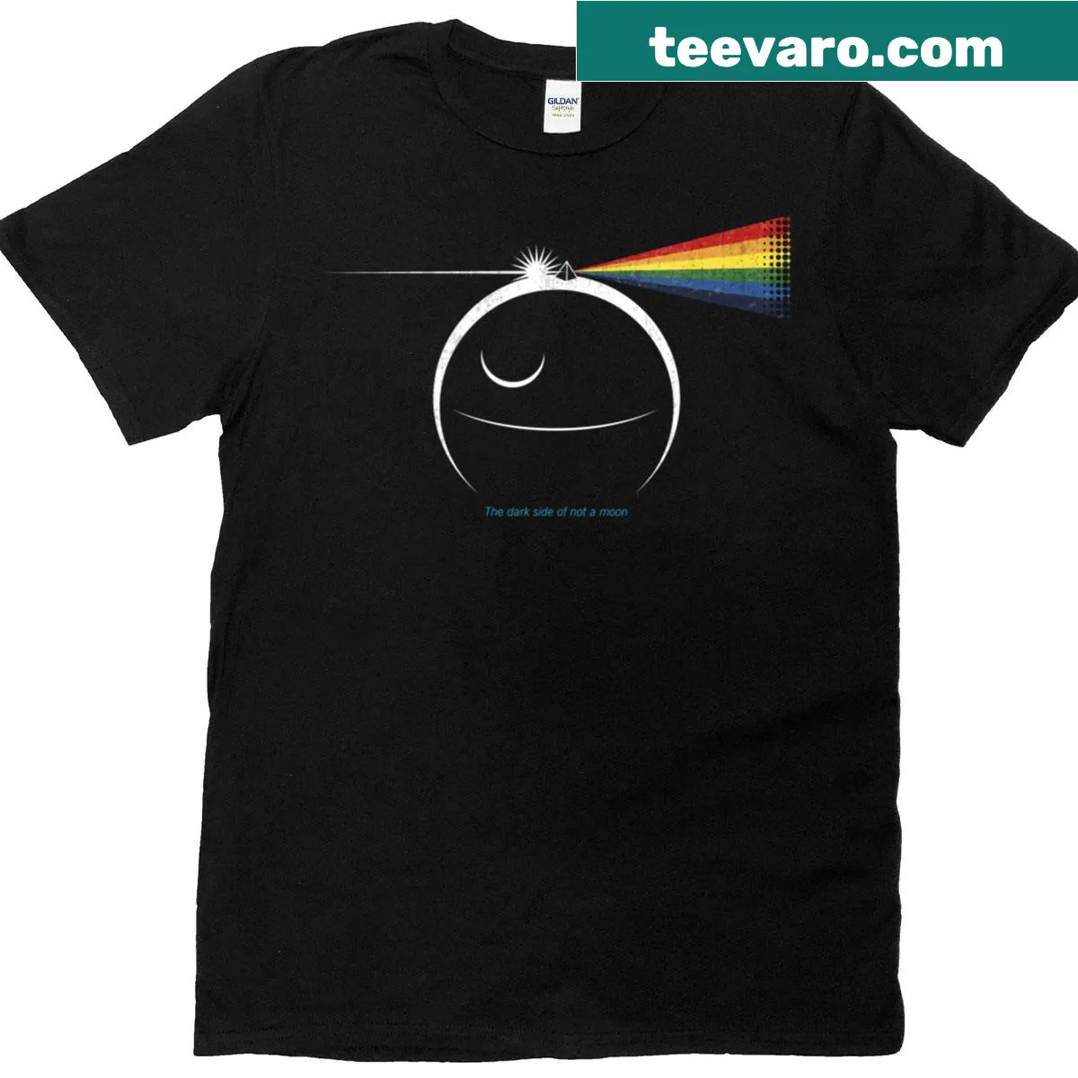 Bold T-shirt featuring text referencing a famous sci-fi line with a humorous twist. — on a men's t-shirt