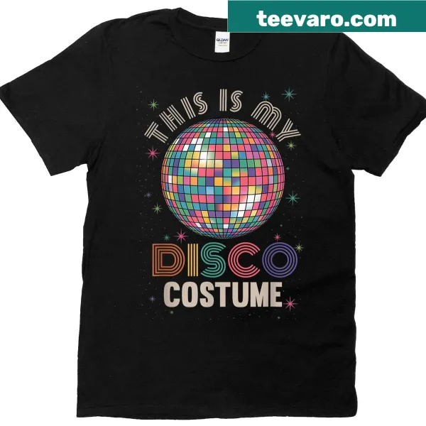 T-shirt declaring 'This Is My Disco Costume' with disco illustrations
