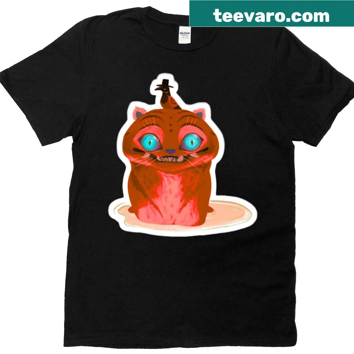 Illustration of a tiger and bird on a T-shirt — on a men's t-shirt