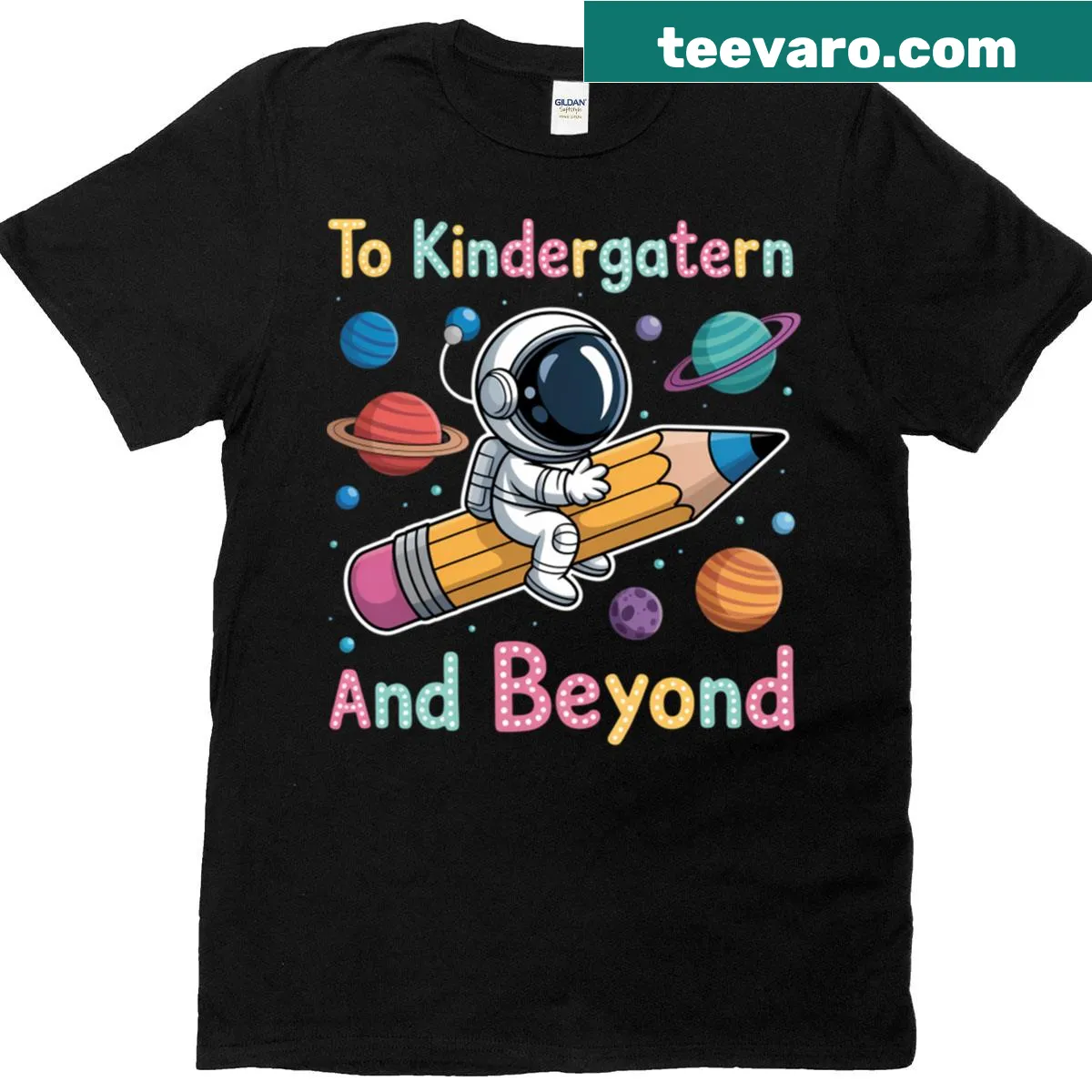 T-shirt for kids with astronaut graphic and inspirational text — on a men's t-shirt